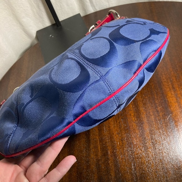 COACH LAURA signature patent top Pink and Blue Women's SHOULDERBAG tote - Picture 8 of 9